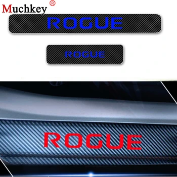 

Door Step Plate Car Stickers For Nissan ROGUE Car Door Sill Scuff Plate Carbon Fiber Vinyl Sticker Car Styling Auto Parts 4Pcs