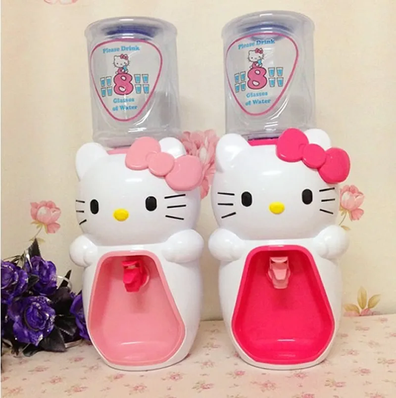 Mini Cartoon Water Dispenser Fountain Drinking 8 Glasses Hello Kitty