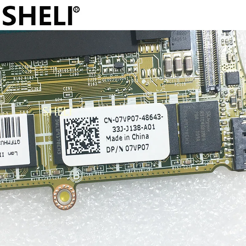 SHELI для DELL XPS 13 L322x Материнская плата ноутбука с I7-3667U CN-07VP07 07VP07 7VP07 DAD13AMBCD1 8 Гб ram test ok