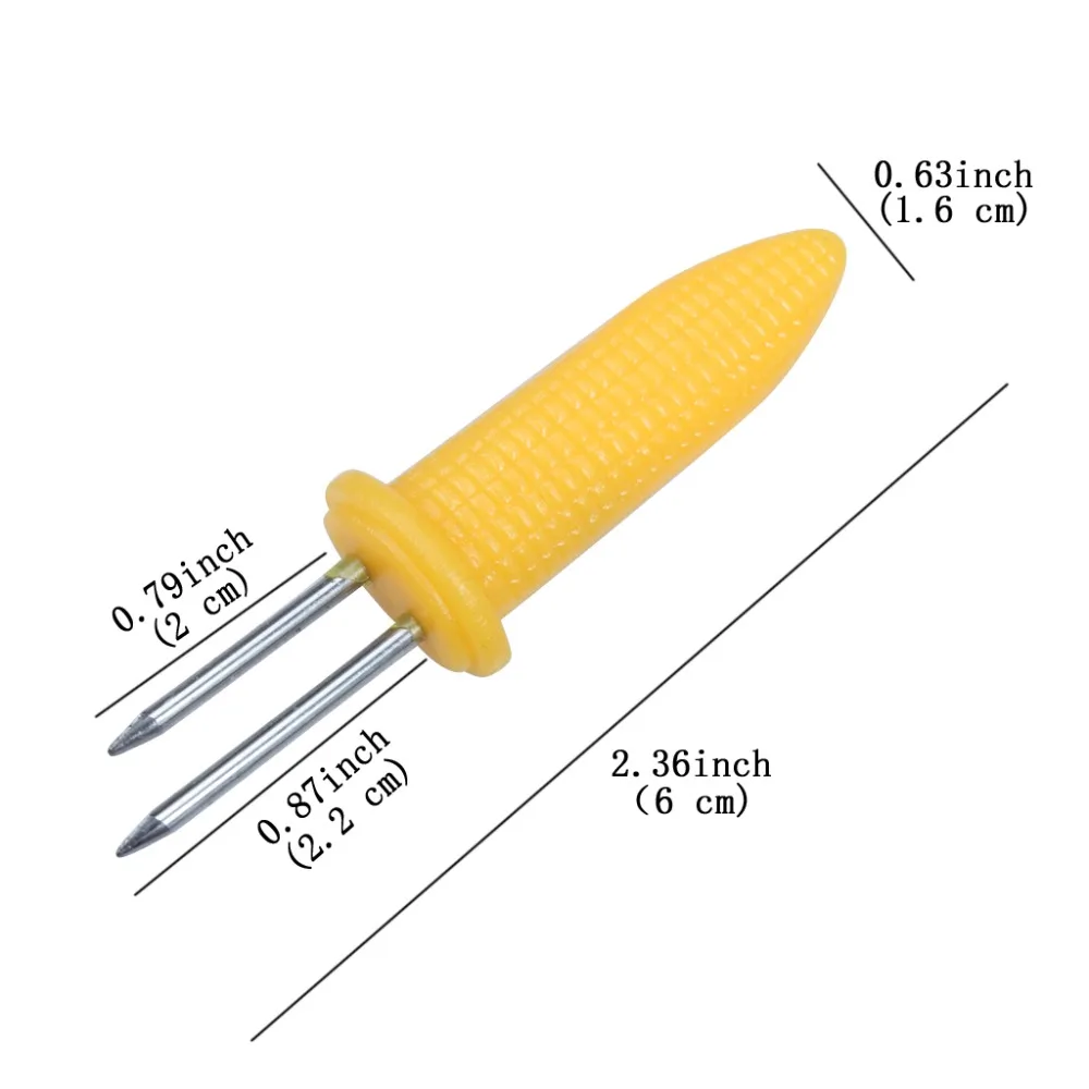 Set Of 10 Twin Prong Skewers Barbecue Fork Fruit Corn Holder BBQ Fork Tool Camping Picnics Supplies (4)