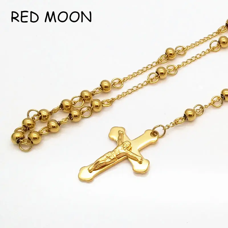 Ожерелье из нержавеющей стали с подвеской крестом Иисуса для мужчин|rosary necklace|fashion