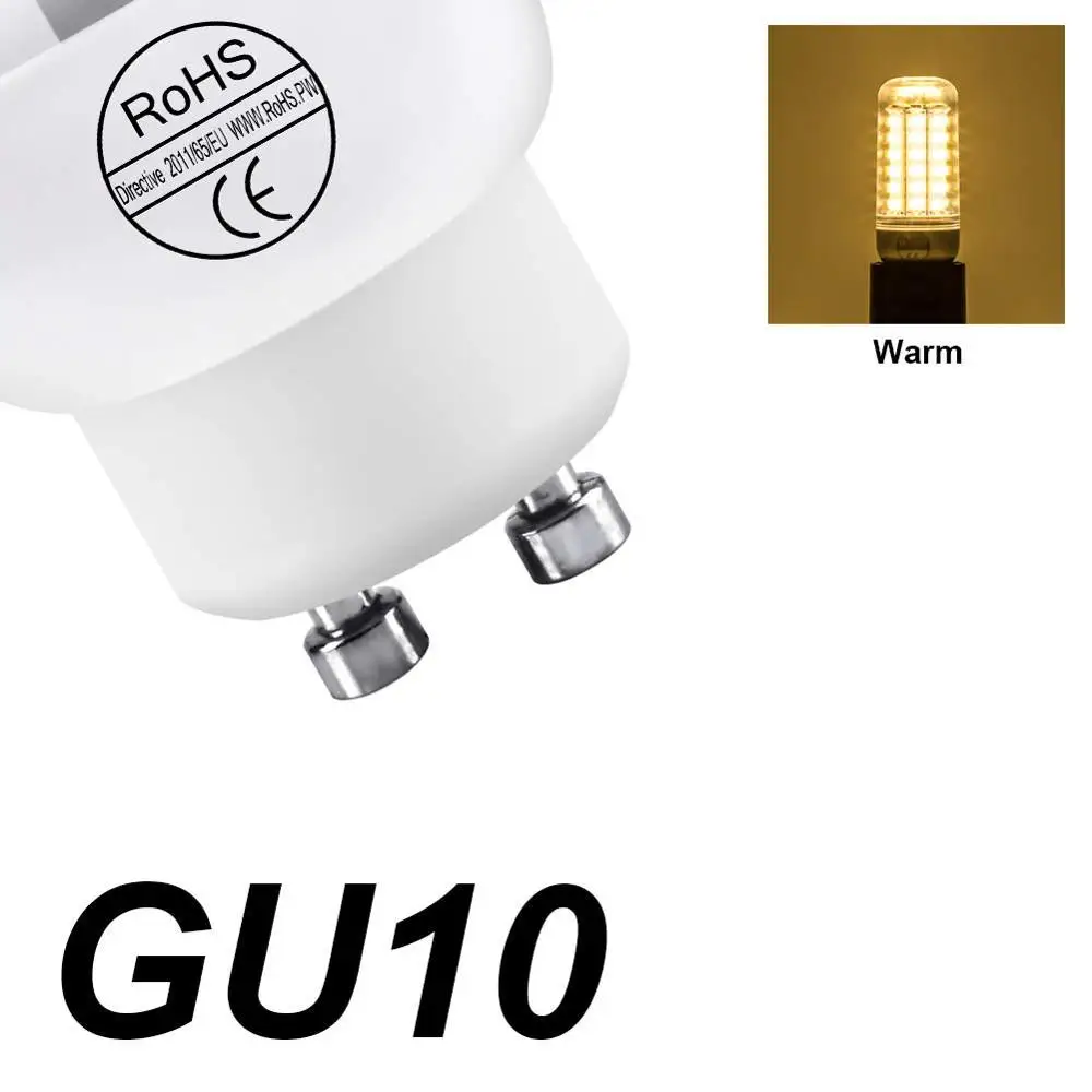 E27 Corn Bulb LED Lamp E14 220V Ampoule GU10 LED Bulb G9 24 36 48 56 69 72leds Bombillas B22 Home Light 5730 Chandelier Candle - Испускаемый цвет: GU10 Warm White