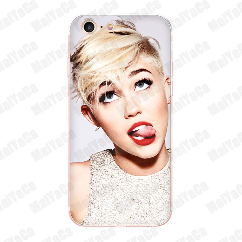 Мягкий резиновый чехол для телефона MaiYaCa Miley Cyrus с рисунком iPhone 8 7 6 6S Plus X 10 5 5S SE 5C 4