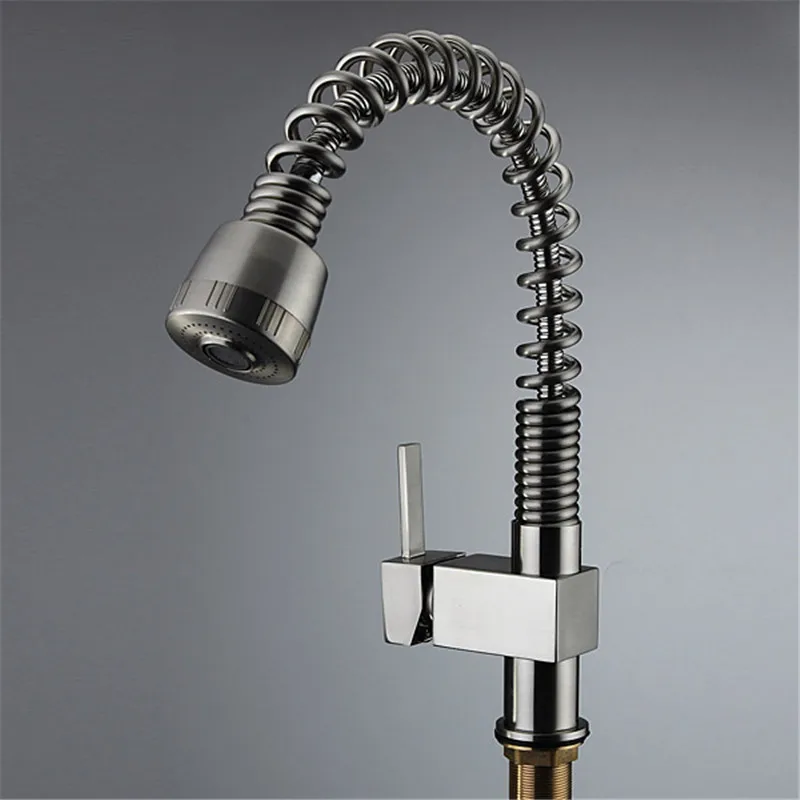 Xueqin Different Quality Silver Pull Out Spray Kitchen Mixer Tap Sink Copper Plated Nickel Faucets New