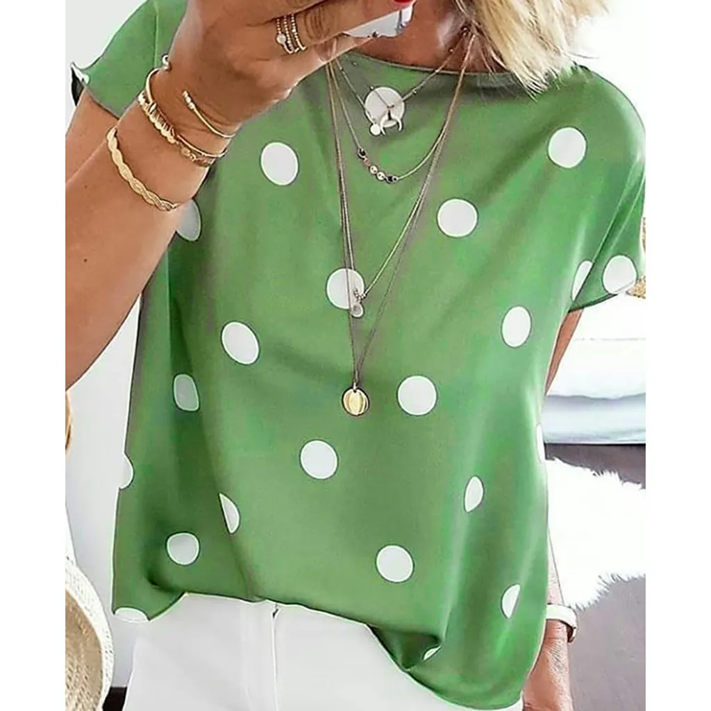 

Tunic Women Blouse 2019 Summer Sleeveless Casual Polka Dot Printed Shirt Womens Tops and Blouses Womens Clothing
