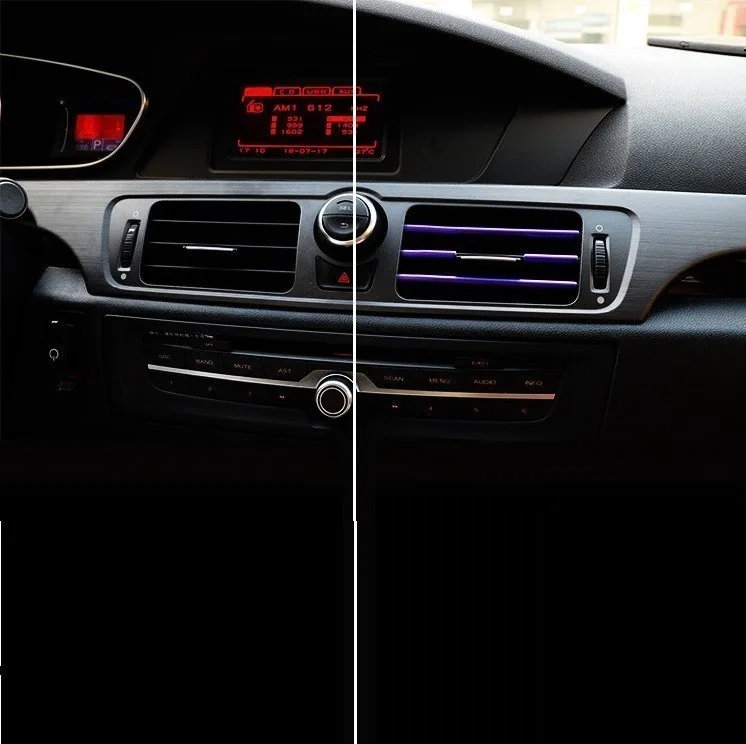 SSU n. ° 1 modelado de coches piezas interiores chapado brillante cromado plata Clip Universal aire acondicionado salida tira decorativa