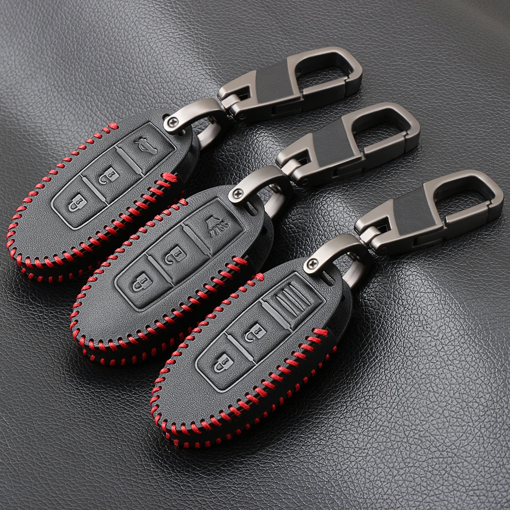 

Leather Car Remote Key Cover Case For Nissan GTR Qashqai X-Trail kicks Tiida Pathfinder Murano Note Juke Cefiro Cube Teana