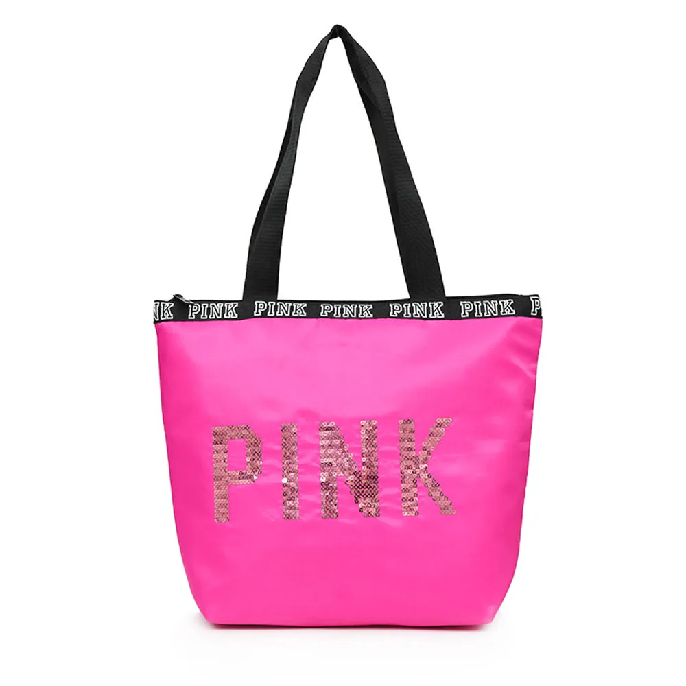 Новая розовая сумка для девушек, сумка для путешествий, Женская пляжная сумка на плечо, Большая вместительная сумка, сумки для путешествий, деловые сумки