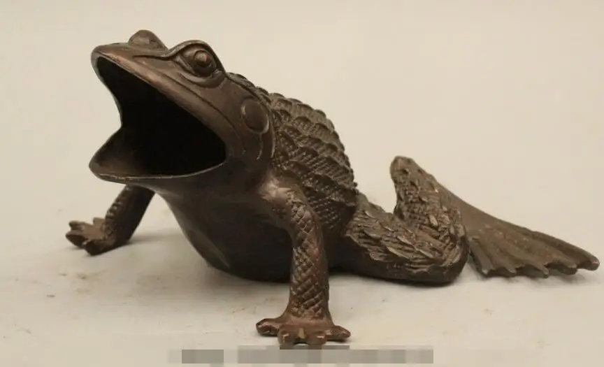 

S6386 3"China Collectible Decorated Handwork Bronze Carved Beautiful Frog Statue D0317