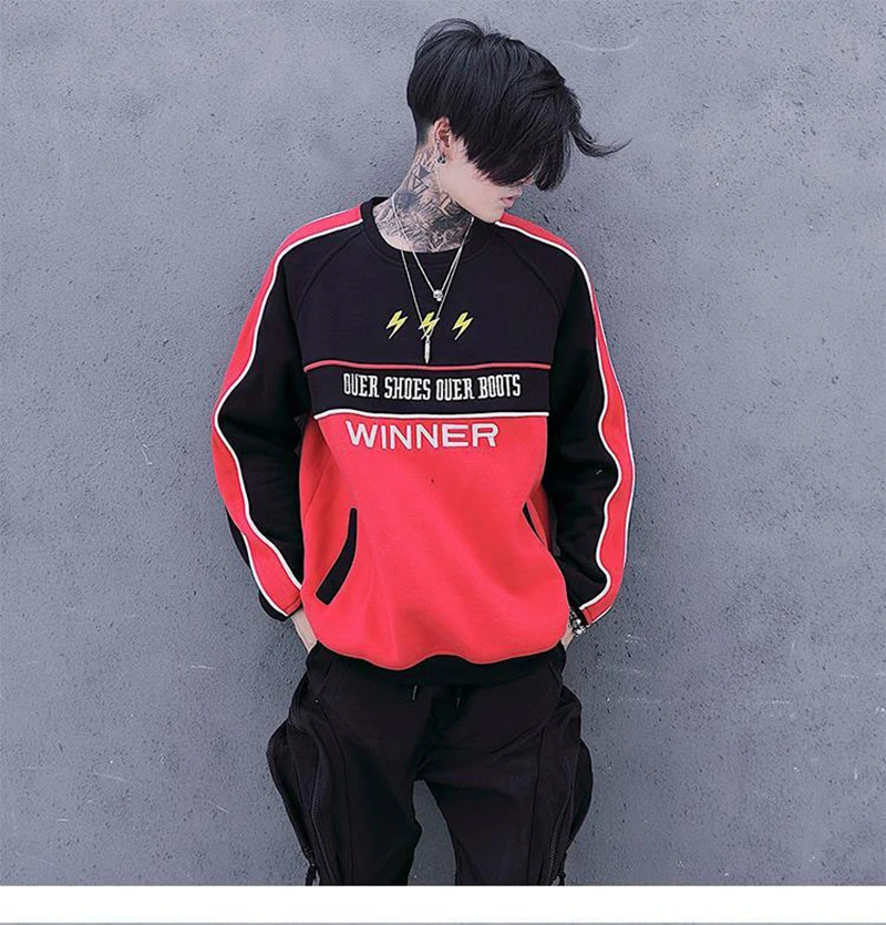 Patchwork Oversize Windbreaker Pullover Jackets Male Coats Vintage Varsity Jacket Men Fashions  (29)