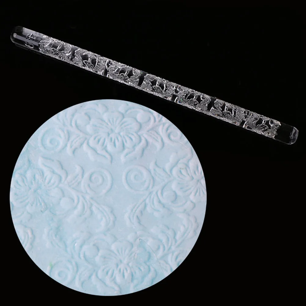 

Acrylic Rolling Pin,Non-Stick &Embossing Textured,Fondant Sugarcraft Christmas Cake Decoration Mold
