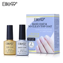 Elite99 Long Lasting No Clean Top Coat Base Coat UV Gel Nail Polish Shiny Sealer Manicure Set Soak off Top Base Nail Primer 10ml