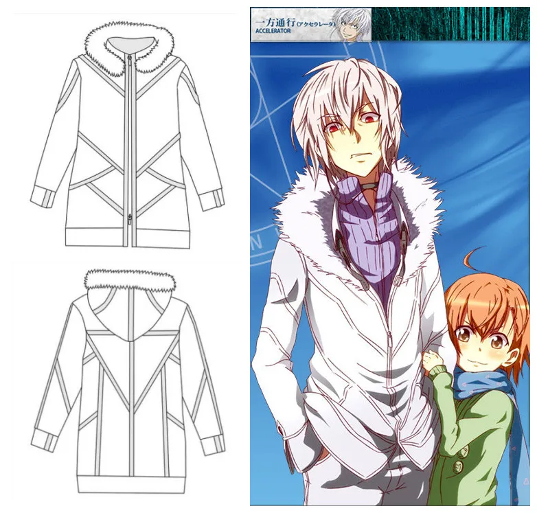 

Accelerator Cosplay Windbreaker Magic Index Librorum Prohibitorum Winter Jacket Sweatshirt Anime