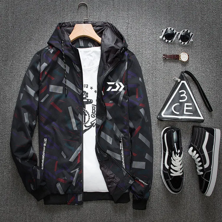 

2018 High Quality Camouflage Men Breathable Windbreaker Outdoor Camping Windproof Polyester Coats Hoody Fishing Climbing Jacket