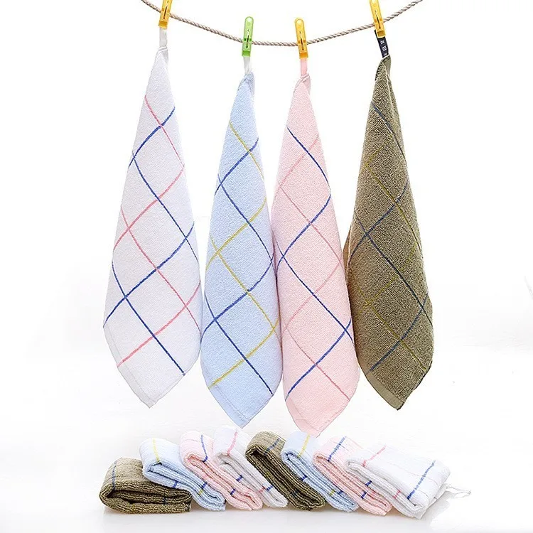 

Square 34cm Cotton Lattice Large Square Handkerchief Multi-color Washcloth Beauty Salon Face Towel Not Fade High Quality Towel