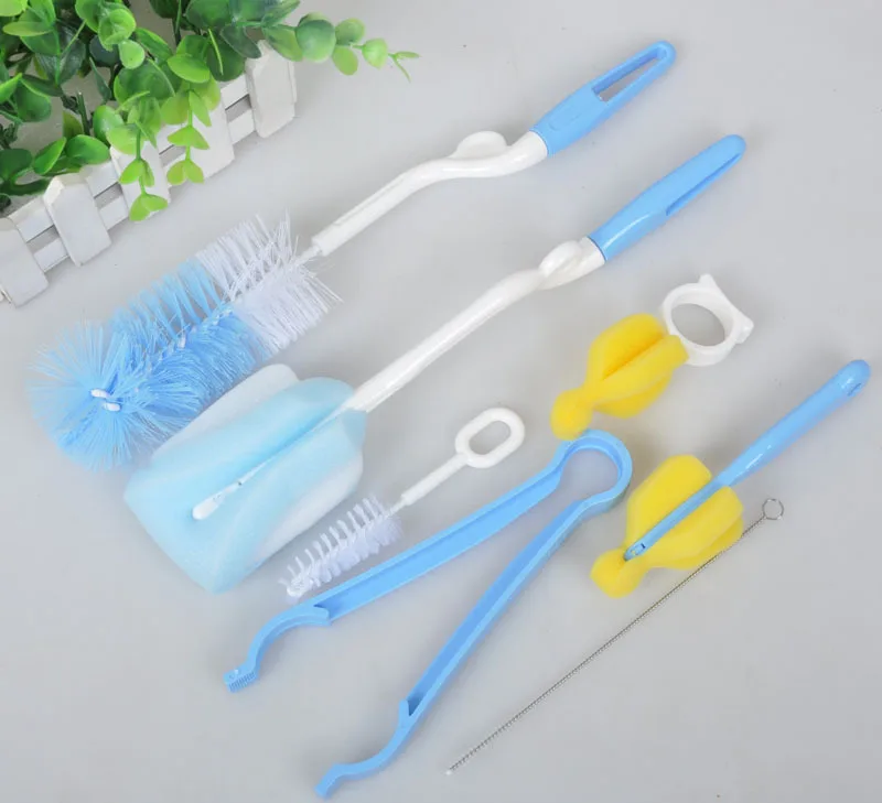 7pcs Set Multi Functional Baby Bottle Washing Brush Pacifier Brush For
