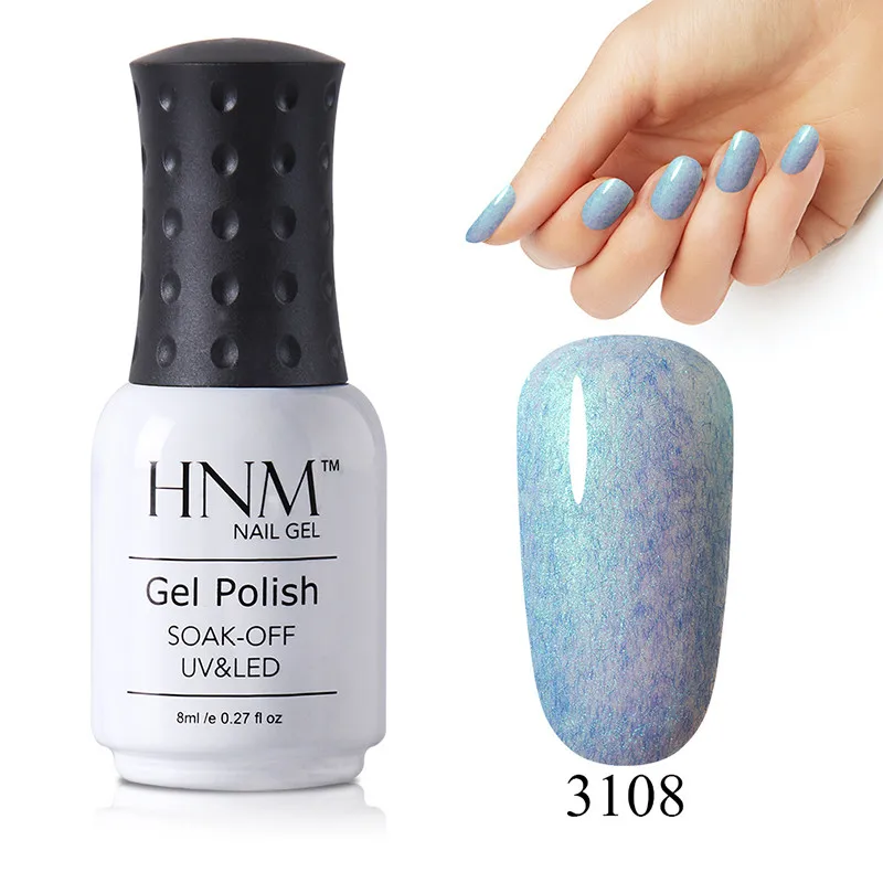 HNM 8 мл голографический факсимильный меховой светодиодный лак для ногтей полуперманентный замачивающийся лак для ногтей штамповка эмалированная краска геллак - Цвет: 3108