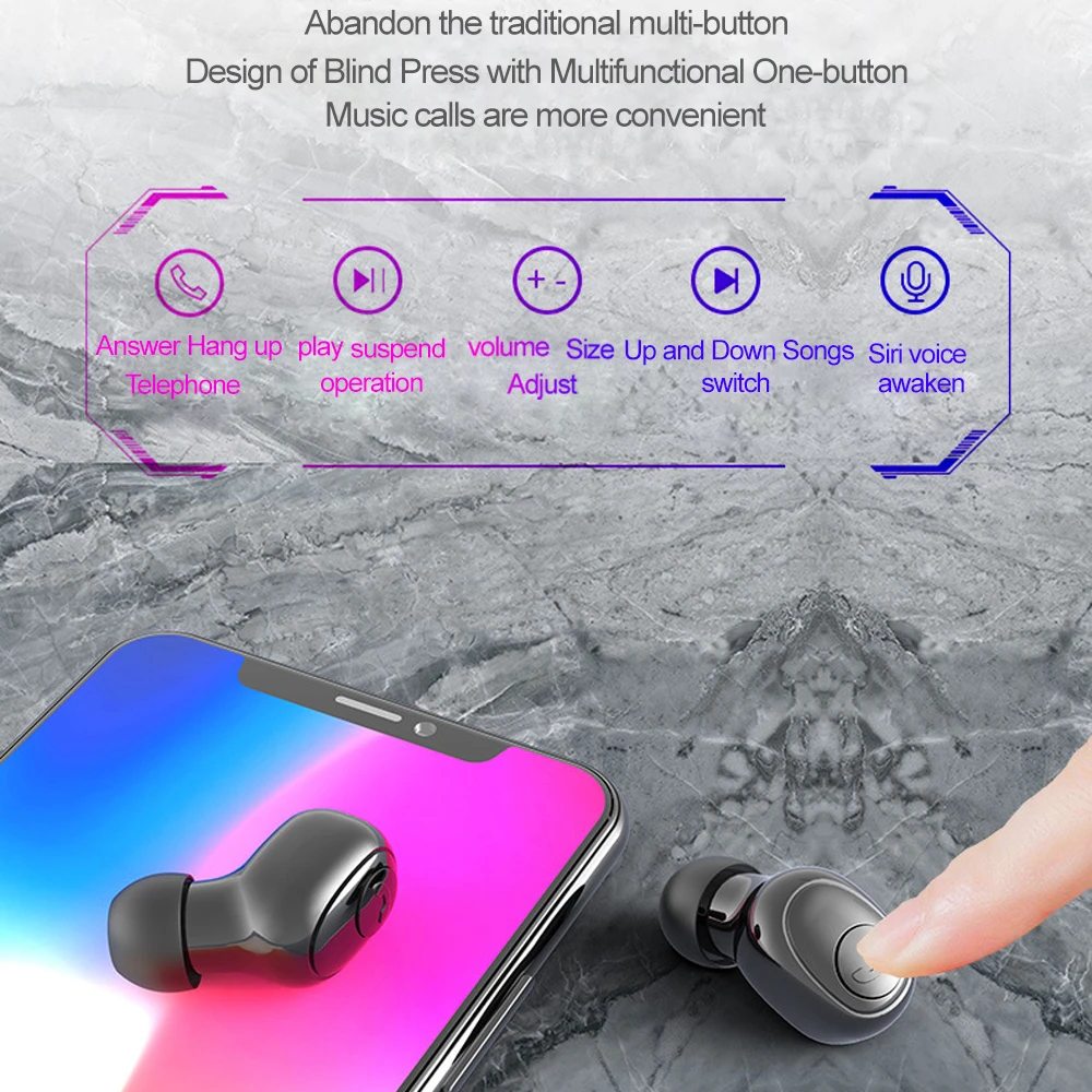 G6s Bluetooth 5 0 наушники TWS Беспроводные свободные руки бас Водонепроницаемая