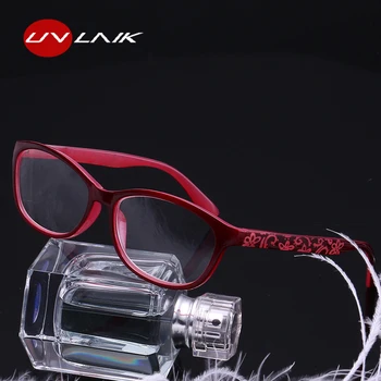

UVLAIK Fashion PC frame Reading Glasses Women Flower Pattern Spring Legs Presbyopic Eyeglasses for Elderly Prescription Glasses