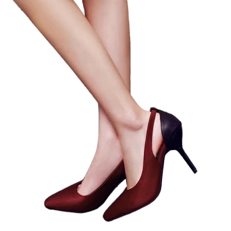 

Low Price Spring Pointed Woman Pumps Sallow Mouth Stiletto Heels OL Professional Single Shoes ST88