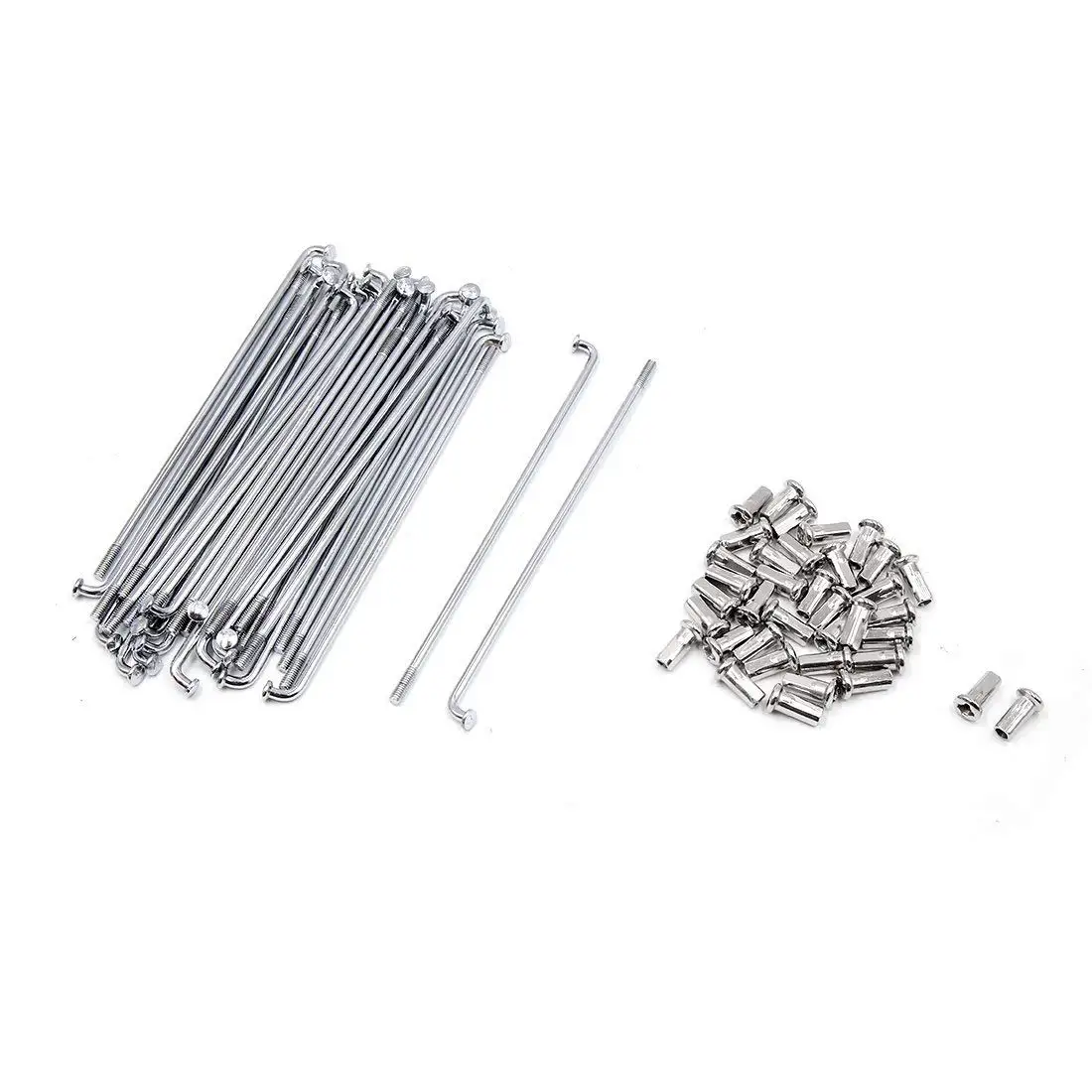 

Uxcell a17032200ux0426 36 Pcs Silver Tone Steel 3.8mm Dia Motorcycle Wheel Spokes w Nipples 160mm Length, Pack