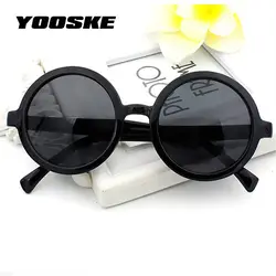 YOOSKE ретро круглые очки Для женщин Красочные покрытие зеркало солнцезащитные очки Винтаж Для мужчин известный бренд оттенки очки UV400