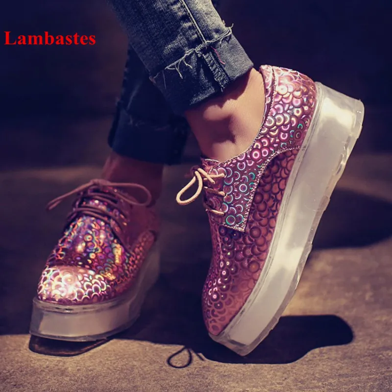 

Spring Autumn Square Toe Lace Up Dazzling Circle Design Women Pumps Cross-tied Transparent Cake Bottom Women Casual Wedges Pumps
