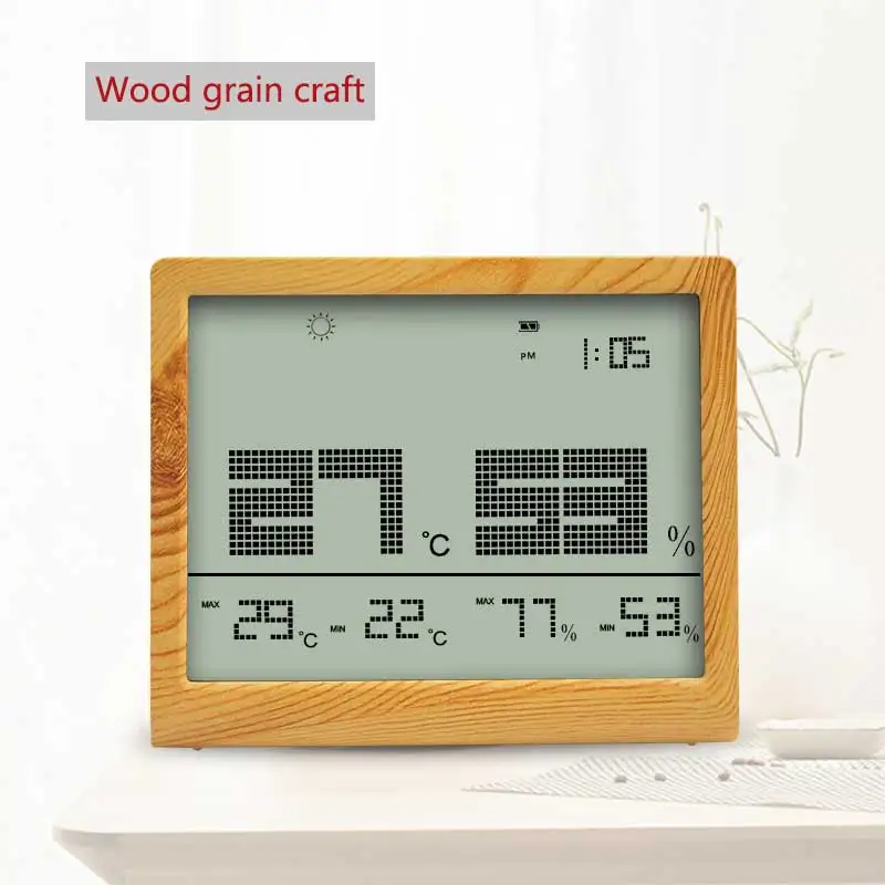 Температура и влажность в помещении детская комната высокоточный электронный термометр ультра-тонкий точный термометр номер - Цвет: Wood grian