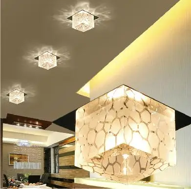 

3w high power led lamp Modern LED Ceiling Light LED Crystal Ceiling Lights Fixture light lamparas de techo Free shipping