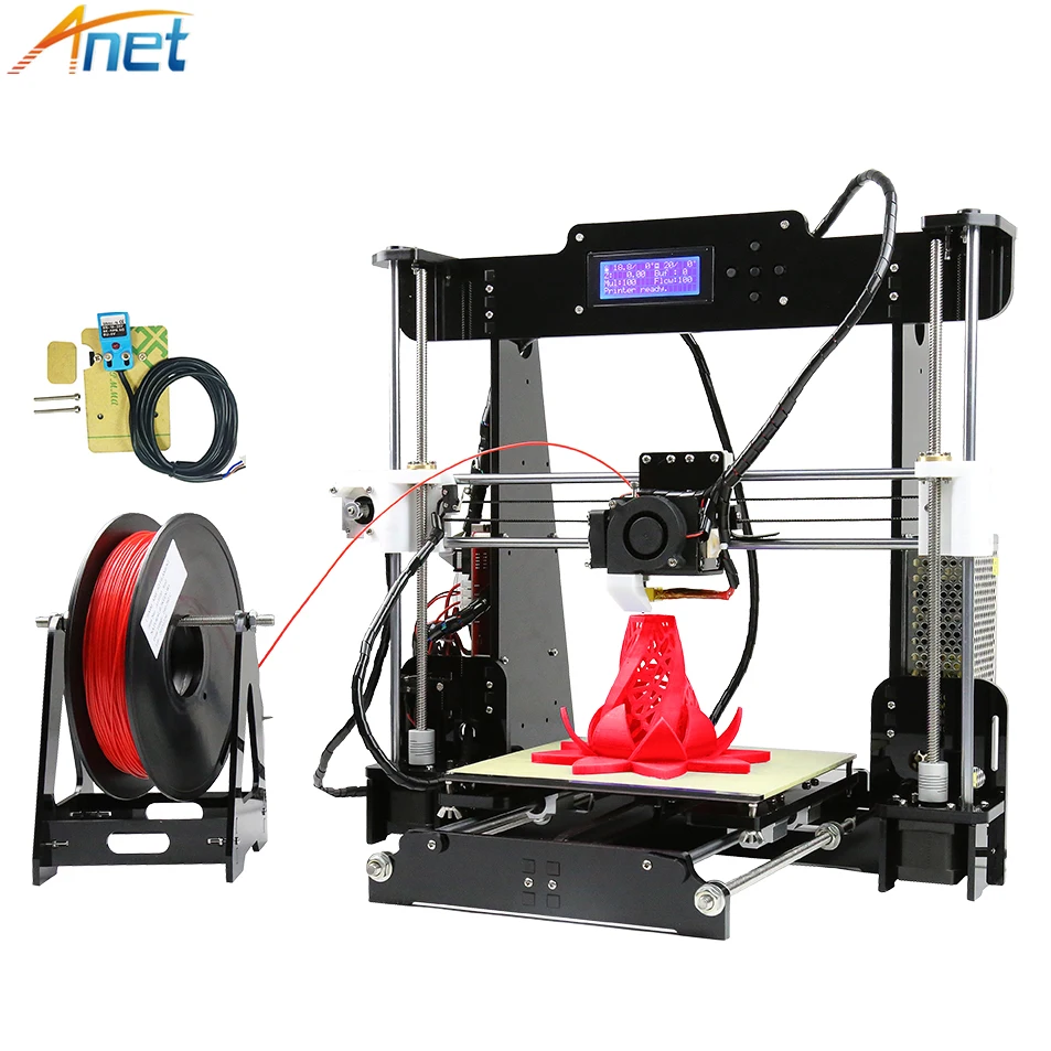 Najtaniej Zestaw do drukarki 3D Anet A6 A8 duży rozmiar 220*220*250mm 220*220*240mm duży rozmiar wydruku Hotbed z filamentami + karta SD 8G 16G + narzędzia