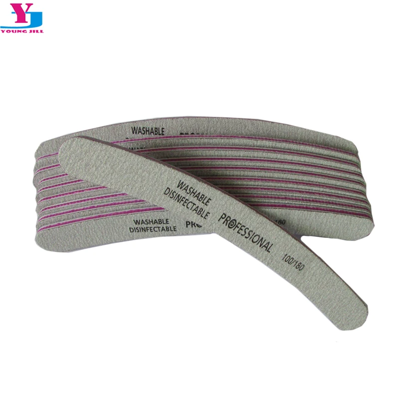 

10pcs/lot Professional Nail Files 100/180 Double Side Curve Nail Sanding Buffer Block Manicure Acrylic Nail File Free Shipping