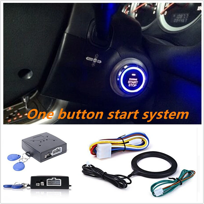 

A set for RFID Lock Engine Starter Ignition Car Alarm Keyless Entry Car Push Button DC 12V Stop Immobilizer Lock