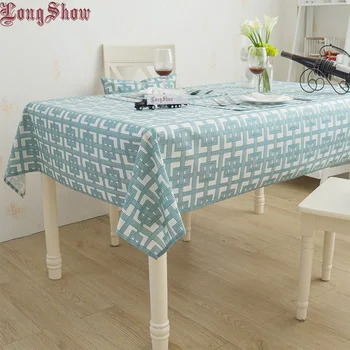 

LongShow Light Blue Square Creative Geometric Style Short Plush Super Soft 100x140cm 140x180cm Rectangle Tablecloth Table Cover