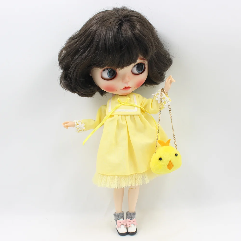 Blyth кукольная одежда ICY Licca 1/6 тело милое желтое розовое платье Прекрасный цыпленок сумка
