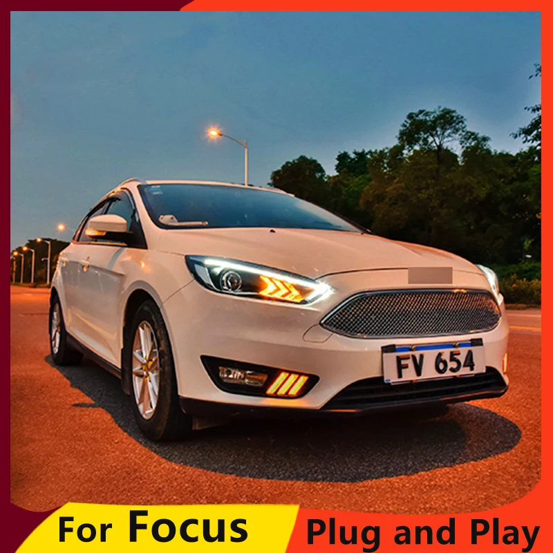 

KOWELL Car Styling For 2015 Ford FOCUS headlights For FOCUS LED head lamp Angel eye led DRL front light Bi-Xenon Lens xenon HID