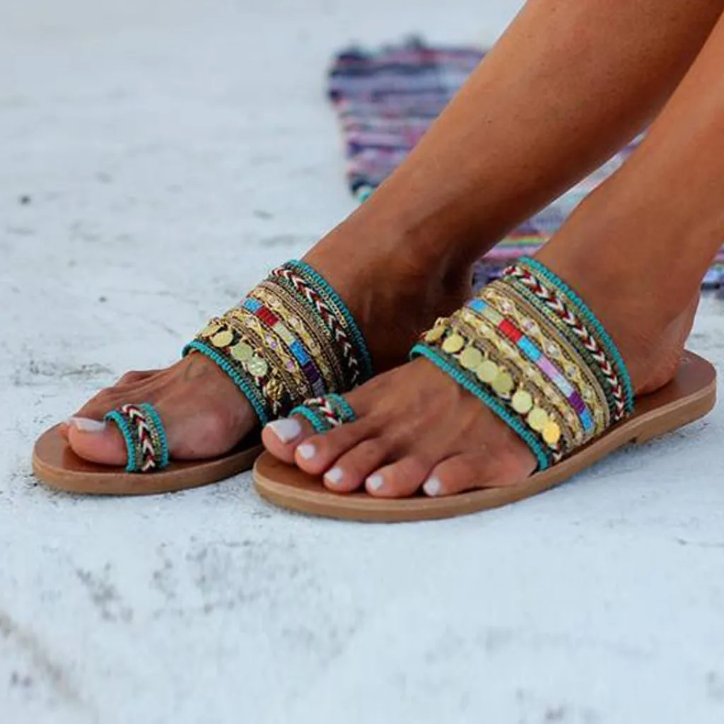 New Women Casual Summer Flat Slippers Artisanal Sandals Flip Flops Female Handmade Greek Style Boho Shoes Woman Footwear 6.12 |