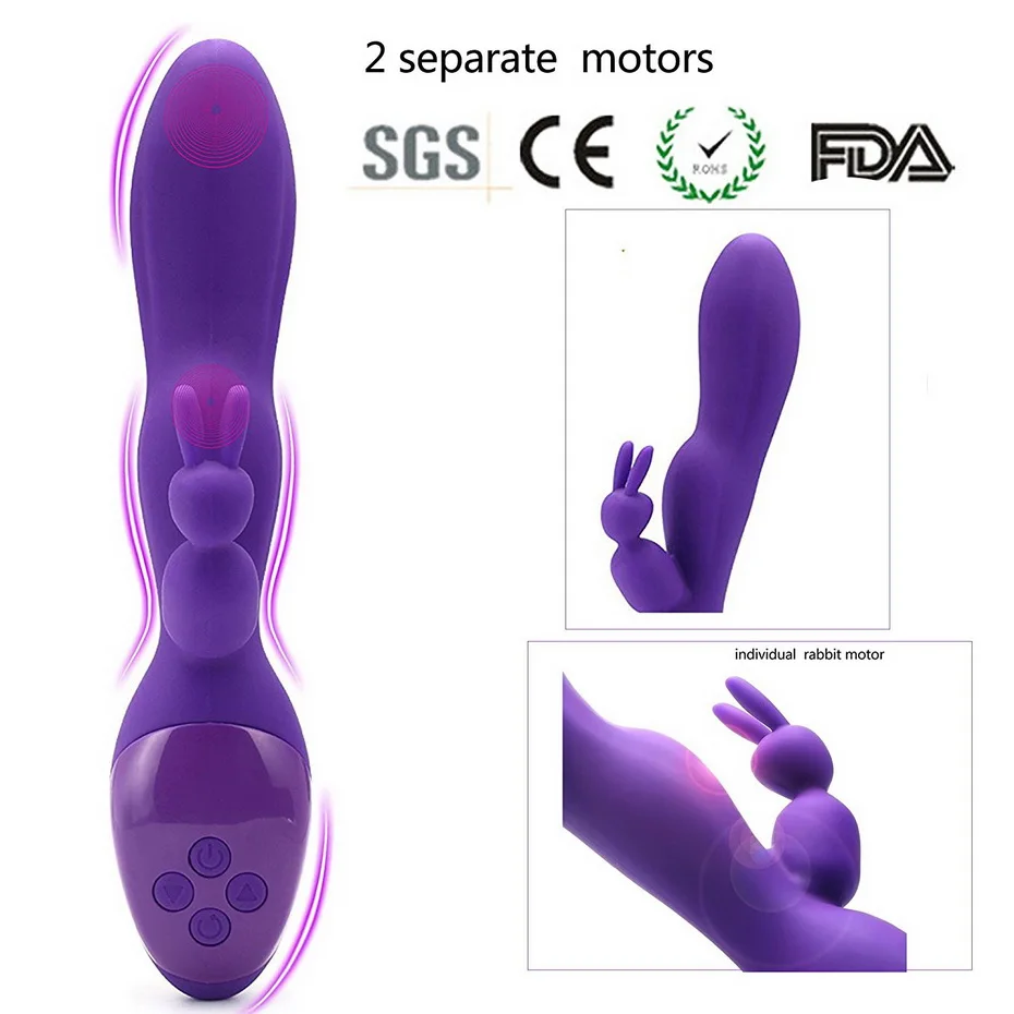 Badboy 12 скоростей g-точка массаж тела кролик вибратор USB Перезаряжаемый женская