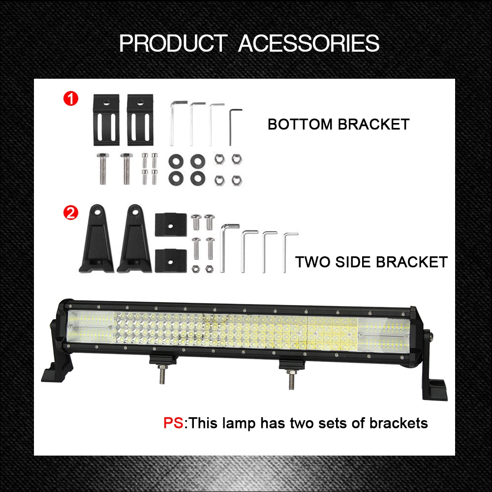 CO LIGHT 20 дюймов 8D Светодиодная панель 468 Вт 4 рядный комбинированный луч