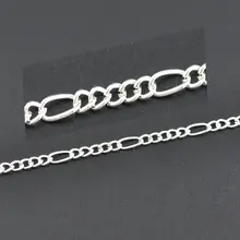 DoreenBeads сплав Серебристые цепи 7,5 мм x 3,5 мм(2/" x 1/8") 4 мм x 3,2 мм(1/" x 1/8"), 1 м новинка