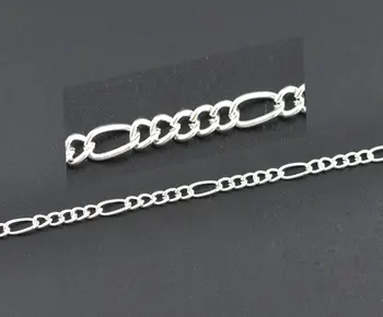 

DoreenBeads Alloy Silver color chains 7.5mm x3.5mm( 2/8" x 1/8") 4mm x3.2mm( 1/8" x 1/8"), 1 M 2015 new