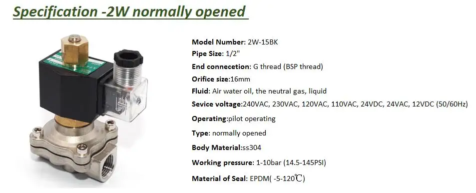 normally open water solenoid valve