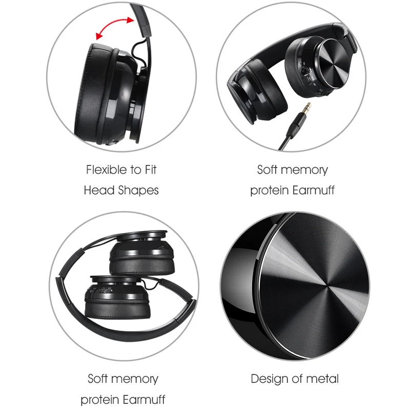 TOPROAD HiFi стерео Bluetooth наушники Беспроводная гарнитура Регулируемые с микрофоном