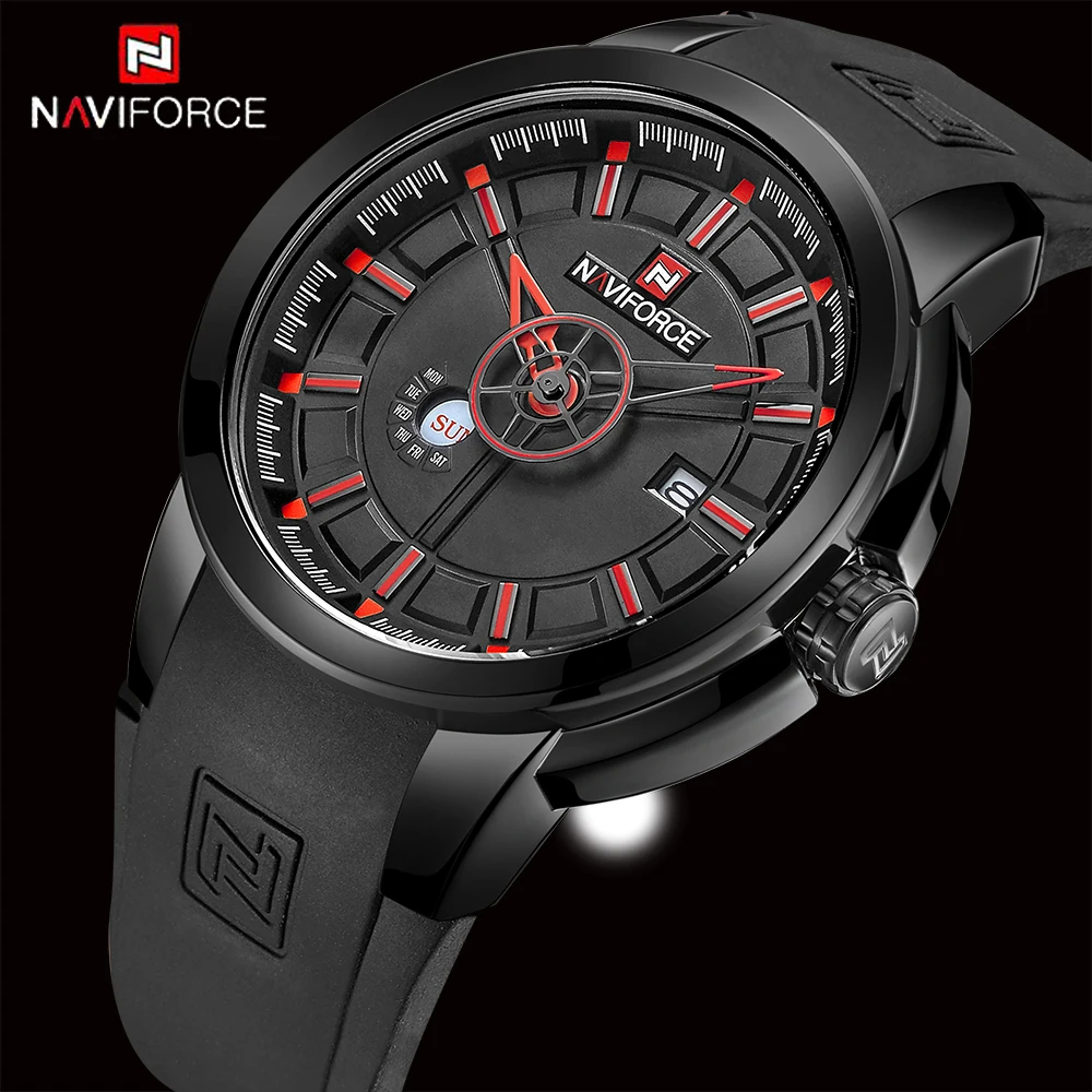 

Mens Watches Top Brand Luxury NAVIFORCE Simple Military Watch Men Fashion Waterproof Clock Rubber Quartz Watch Relogio Masculino