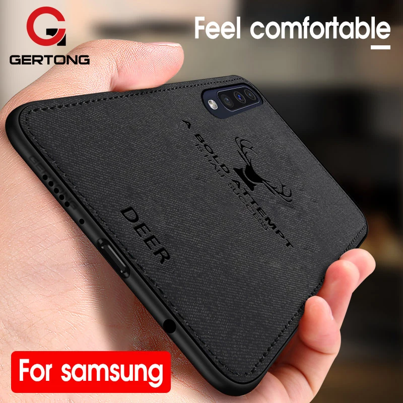 

Fabric Cloth Phone Case For Samsung Galaxy A50 A30 A505 A305 Soft Silicone Frame Back Cover Deer Cases For Samsung A50 Case