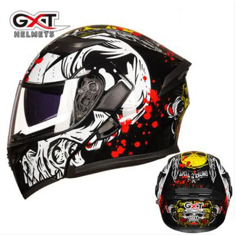 

2018 New DOT Certificate GXT Open Face Motorcycle Helmets Double Lens Anti-fog Helmet G902 Filp Up Motorbike Helmets Made of ABS