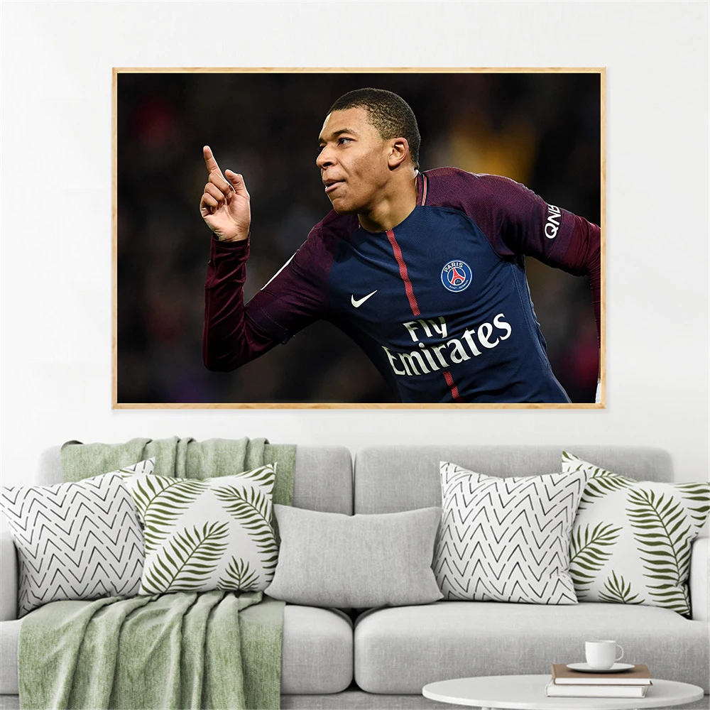 

Sport Canvas Kylian Mbappe Posters and Prints French Footballer Abstract Painting Wall Pictures for Living Room Home Decoration