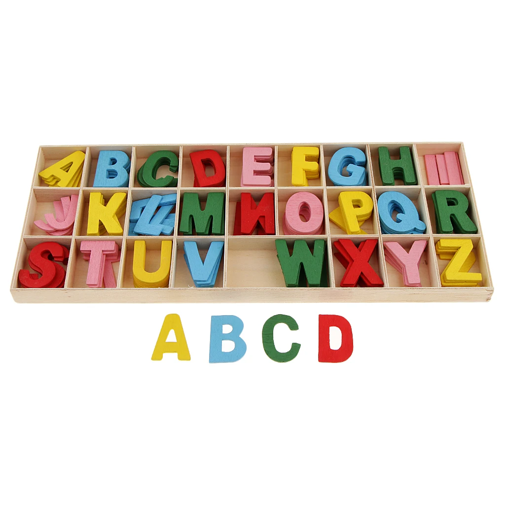 156Pcs Kids Learning Toys Wooden Letters Wooden Alphabet Letters Craft DIY 