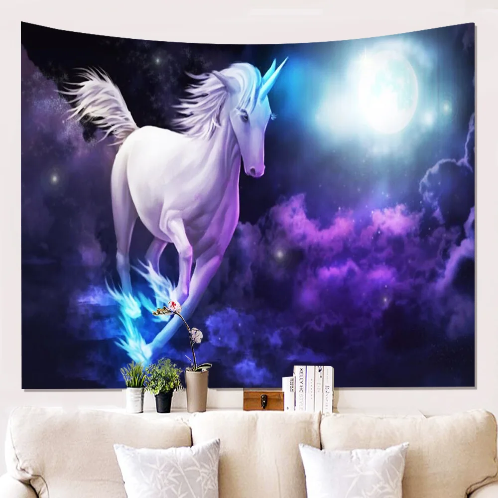 

The Unicorn Tapestry Mandala Tapices Wall Cloth Tapestries Dorm Room Hangings Beach Mat Home Decor Cloth Paintings Curtain