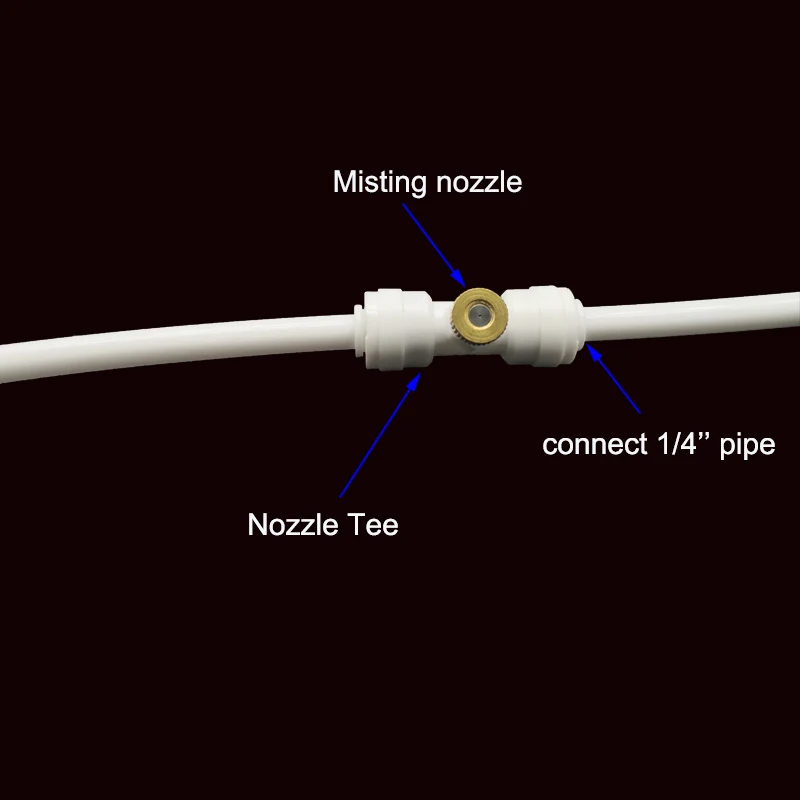 10 шт. 1/4 ''Tube насадка низкого давления Слип Лок(Quick Connect) 10/24 запотевание сопла с футболки фитинги, Пластиковые