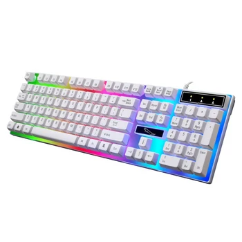 

G21 104 Keys Keyboard Wired USB Gaming Keyboard Flexible Polychromatic LED Lights Computer Mechanical Feel Backlit Keyboard
